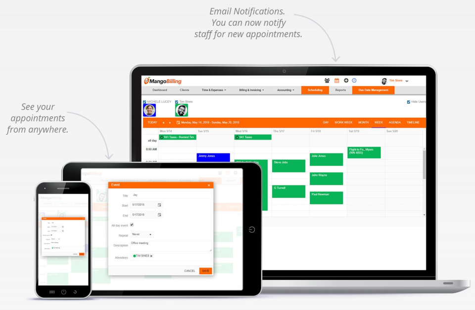 screenshot of Mango Practice Management